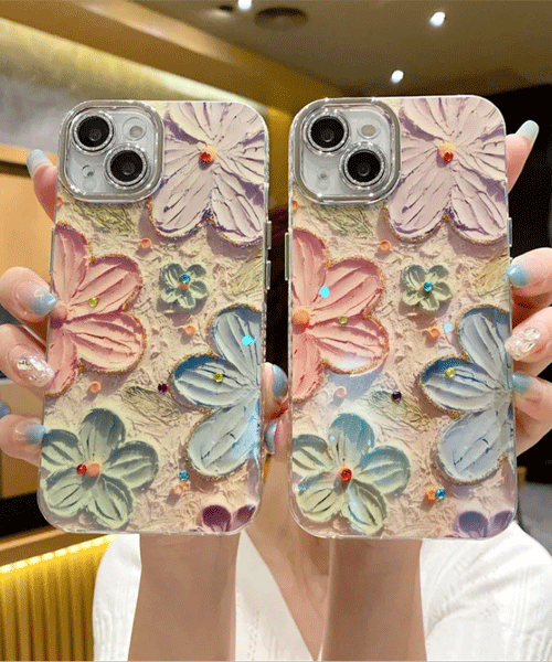 Floral Glitter Case For iphone