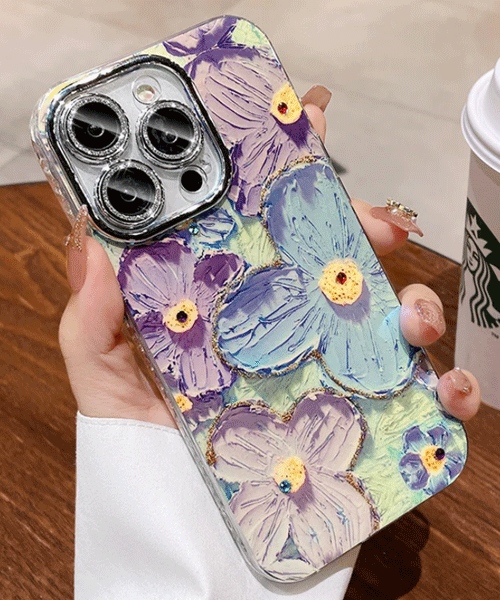 Floral Glitter Case For iphone