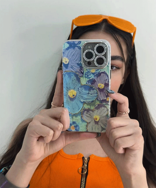 Floral Glitter Case For iphone