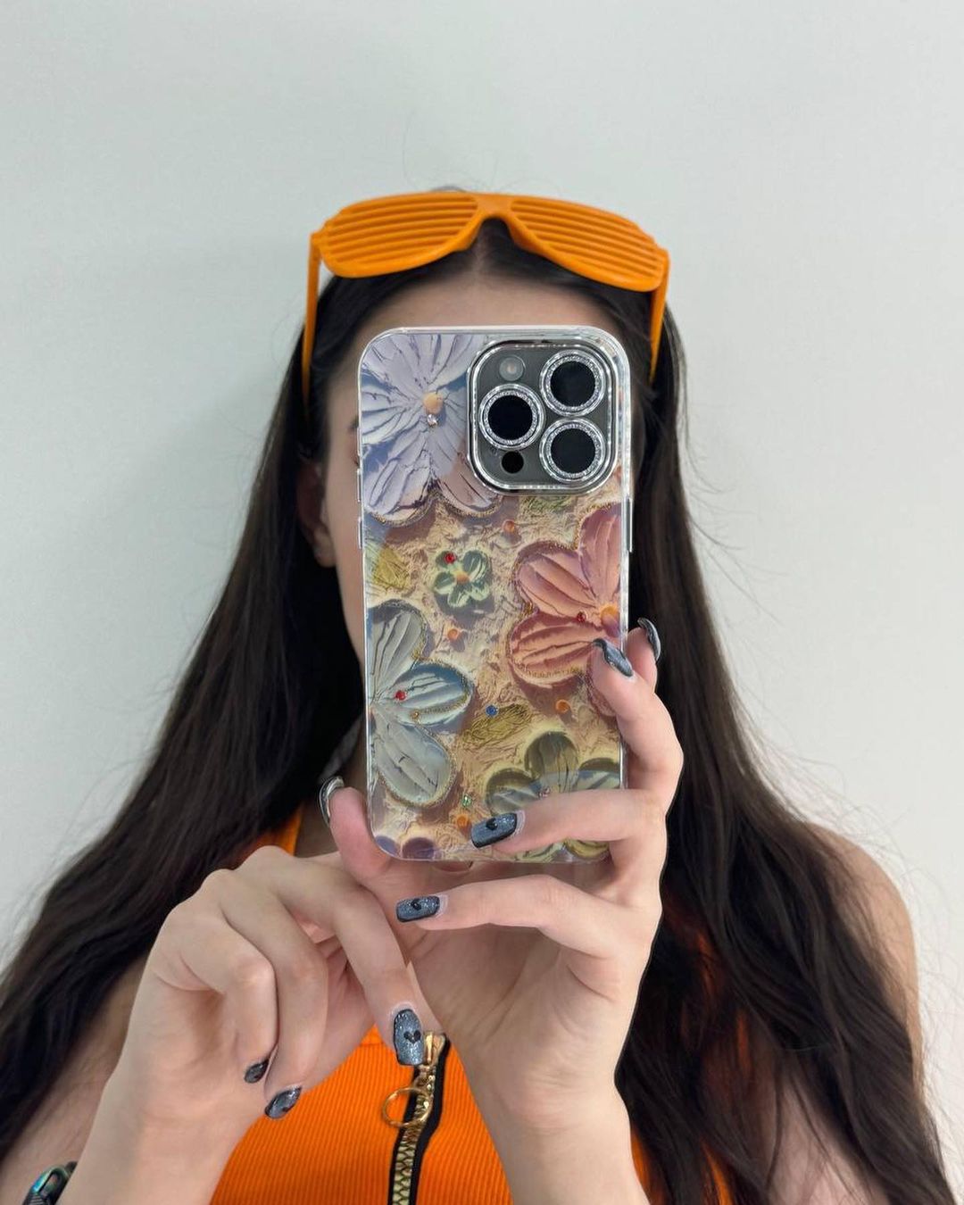 Floral Glitter Case For iphone